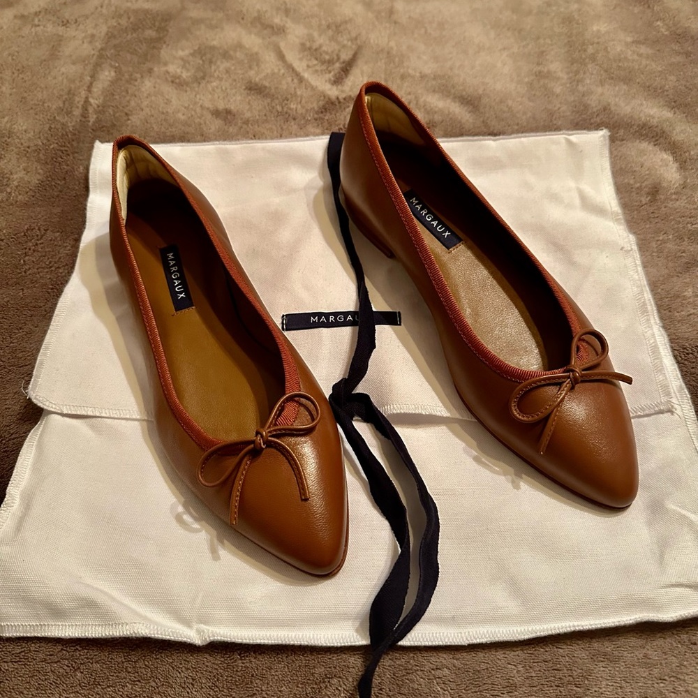 Margaux Saddle Napa Leather Flats 🥰NEW🥰